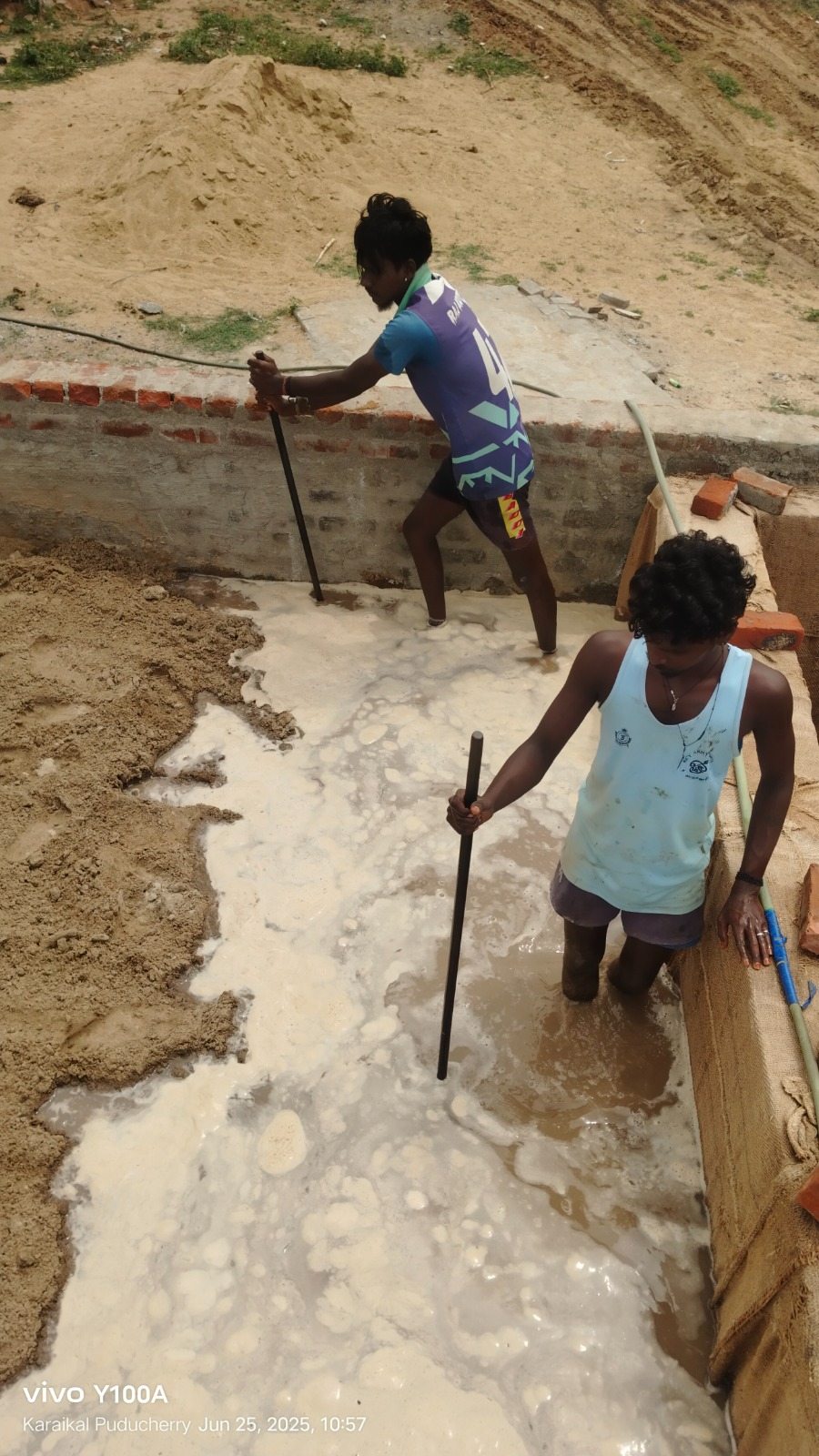Floor Slab Concrete Work – House Construction Karaikal – KTR Builders