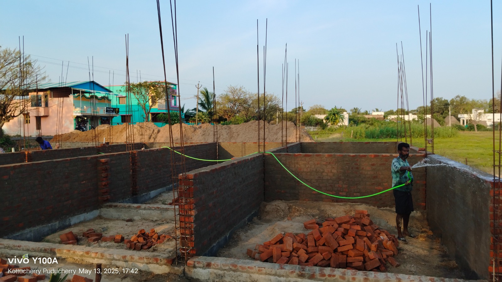 Wall Construction – House Construction Karaikal – KTR Builders