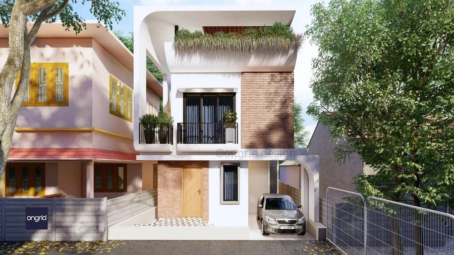 Contemporary Villa – House Construction by KTR Builders Karaikal